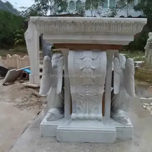 Vente directe d'usine table d'autel en marbre personnalisée décoration religieuse table d'autel en marbre sculpté pour église