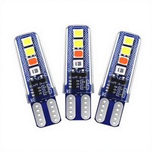 ไฟ LED ซิลิโคน T10 คริสตัลไลท์ 4 สี แบบไหล 3030 8SMD 12W สำหรับติดตั้งมาตรฐาน ใช้เป็นไฟเลี้ยวข้าง ไฟส่องป้ายทะเบียน - Product Image 1