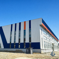 Entrepôt logistique préfabriqué moderne en structure légère en acier, atelier, bâtiment industriel et commercial