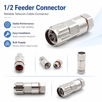 Connecteur RF N mâle droit à pince pour station de base, câble super flexible 1/2'' à impédance 50 ohms, connecteur d'alimentation 1/2