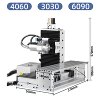 Mini CNC 3030 4 axes 1,5 kW pour le bricolage, machine de gravure CNC de bureau, machine de fraisage CNC pour le bois, le PCB, l'aluminium, le laiton, l'acrylique