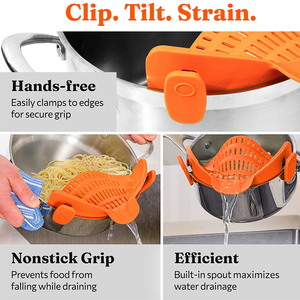 Utensilios <span class=keywords><strong>de</strong></span> cocina, herramientas, colador <span class=keywords><strong>de</strong></span> olla, colador con Clip <span class=keywords><strong>de</strong></span> silicona, <span class=keywords><strong>escurridor</strong></span> resistente al calor para verduras y fideos <span class=keywords><strong>de</strong></span> <span class=keywords><strong>Pasta</strong></span> - Product Image 5