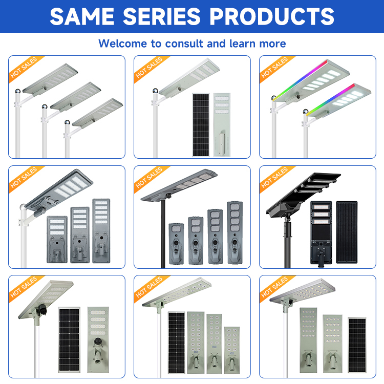 Most Popular High Lumen Outdoor Ip65 Waterproof Road Light Aluminum SMD 100w 200w 300w 500w All in One Led Solar Street Light · image 4