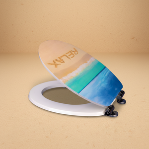 Tapa de Inodoro Moderna en Forma de O <span class=keywords><strong>YYU</strong></span>, Diseño de Madera Colorido con Cierre Suave, Tapa de Inodoro de MDF - Product Image 1