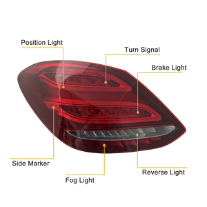 2059062002 2059062102 2019-2021 สำหรับ C CLASS W205 ไฟท้าย LED ด้านหลัง ซ้าย ขวา เลนส์สีแดง CIW 12V 25W ใหม่ - Product Image 2