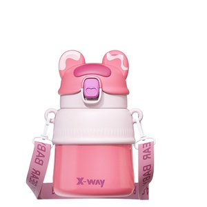 Phim Hoạt Hình Dễ Thương Thỏ nhiệt Mug cách điện cốc nước chai xách tay phích rơm Ấm đun nước - Product Image 3