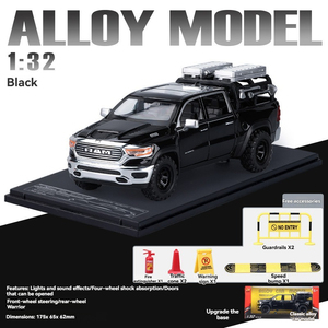 Modelo de Auto de Juguete 1:<span class=keywords><strong>32</strong></span>, Camioneta RAM de Metal Fundido a Presión, Modelo de Auto de Aleación con Sonido y Luz, Puertas que se Abren, Decoración, Modelo de Auto de Metal - Product Image 5