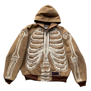 Veste en jean zippée personnalisée, denim délavé à l'acide, coupe classique, manches lanternes, imprimé tie-dye, streetwear long, vêtements de travail d'hiver, logo frontal - Product Image 4