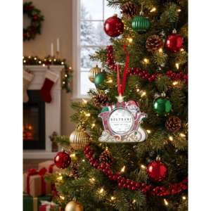 Marco de Fotos Colgante Beltrami 2x2 Plateado, Adorno Navideño con Diseño de Trineo de Santa Claus - Product Image 2