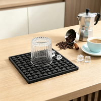 Tapis de table à café en PVC écologique 20x20cm, antidérapant, imperméable, résistant à l'huile, pour barista, café, maison