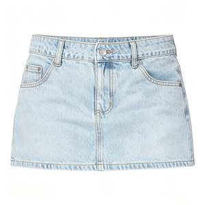 Mini-jupe en jean <span class=keywords><strong>pour</strong></span> femme, taille basse, avec short intégré, fente latérale, extensible, décontractée - Product Image 3