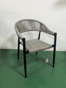 Sgabelli da Bar Moderni in Alluminio Resistenti alle Intemperie, Sedie da Club in Metallo con Rattan <span class=keywords><strong>Grigio</strong></span> - Product Image 4