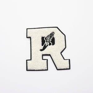 Tissu principal de décoration de dentelle de lettre grecque brodée de lettre grecque de chenille de bord de sequin d'or à prix réduit - Product Image 1