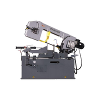 LOGINFLY Scie à ruban pour métaux semi-automatique Mini machine de découpe horizontale de bureau Machine de découpe d'angle rotative 45 degrés