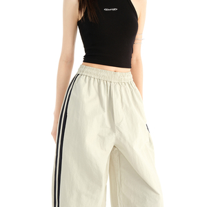 <span class=keywords><strong>Pantalones</strong></span> de baile de verano <span class=keywords><strong>para</strong></span> mujer, de secado rápido, transpirables, atléticos, informales, con cordón en la cintura, bloque de color clásico, raya lateral plana XL OEM/ODM - Product Image 2