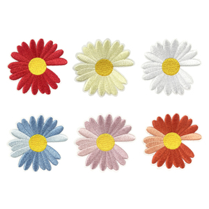 6 Pezzi <span class=keywords><strong>di</strong></span> Patch Ricamate a Forma <span class=keywords><strong>di</strong></span> Margherita e Girasole, Colori Assortiti, Termoadesive e da Cucire, per Decorazione e Riparazione Fai da Te <span class=keywords><strong>di</strong></span> <span class=keywords><strong>Abbigliamento</strong></span>, Borse e Cappelli - Product Image 3