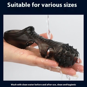 Hot Sale Upgrade Abschließbarer Silikon-Cockring TPE Soft Adult Use Ausdauer-und Empfindlichkeit kontrolle Realistische Dildos für Männer - Product Image 5