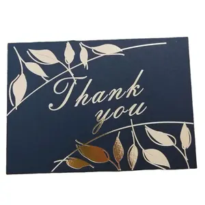 감사 카드 금박 텍스트 검은 종이 포함 흰색 봉투 감사 카드 인공 홈 장식 CMYK