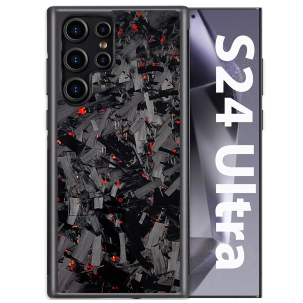 forged carbon fiber with red