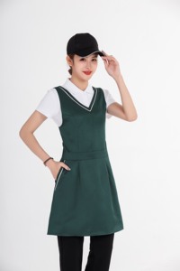 <span class=keywords><strong>Delantal</strong></span> Impermeable Ecológico de Algodón <span class=keywords><strong>Fucsia</strong></span> para Mujer, con Tirantes Cruzados en la Espalda y Abertura en las Piernas, sin Mangas, para Restaurantes y Salones de Belleza - Product Image 4