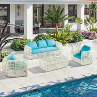 Foshan Outdoor-Gartenmöbel-Set aus Synthetischem PE-Rattan für Hotel-Poolbereich und Terrassen-Lounge