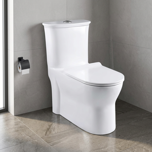 WC monobloc en céramique à siphon, à poser au sol, à double chasse, sanitaires de luxe pour salle de bain - Product Image 3