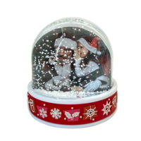 Globe à neige personnalisé avec insertion photo, acrylique, océan, Saint-Valentin, Noël, cadre photo, base dorée, décoration de bureau à domicile, cadeau