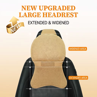 Appuie-tête de voiture de luxe double couche en cuir/suède avec rembourrage en mousse à mémoire de forme, ajustements multiples personnalisables pour usage automobile