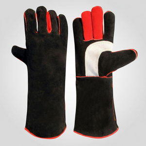 Fourniture d'usine de haute qualité Hommes Meilleurs gants de soudage Gants de travail d'hiver avec des gants de soudage en cuir de vache fendu - Product Image 1