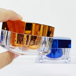 Tarro de Crema para Ojos Redondo de Lujo Personalizado de Plástico de 30g 50g, Color Dorado y Azul, para el Cuidado de la Piel, Envase para Crema Facial - Product Image 2