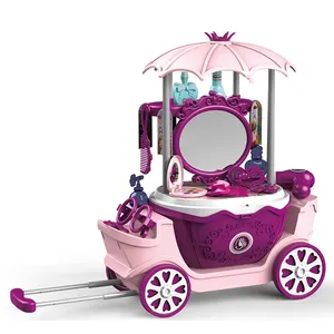 4 In 1 DIY Assembly Girl Make Up Cart Toy Set Kids Pretend Play Toys Educational Dressing Up Role Play Toys For Children