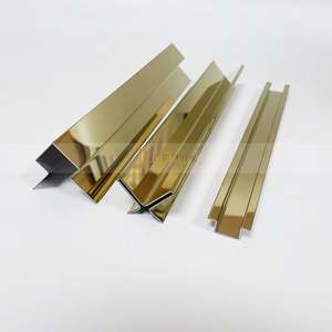 LL314 Profilé décoratif mural personnalisé en acier inoxydable, forme rainurée, bande de garniture pour salon, insert métallique pour carrelage - Product Image 1