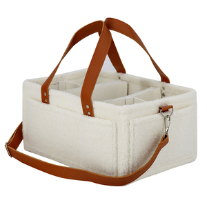 Multifunctional Teddy Baby Diaper Caddy Organizer Soft Mommy Nappy Tote <strong>Bag</strong> Eco-friendly Felt Fabric Customizable - Product Image 1