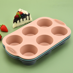 Hot Sale 6-Cup Round <b>Silicone</b> Muffin Tray Pan Non-Stick Cup Cake Pan Removable Round <b>Silicone</b> Muffin Pan Cake <b>Tools</b> - Product Image 2