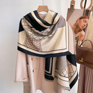 Écharpe en coton double face de style coréen luxueuse Élégante longue écharpe d'hiver à motifs géométriques Style traditionnel Princesse Misi - Product Image 6