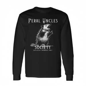 T-shirt a maniche lunghe Feral Uncles Society con design Opossum, girocollo, unisex, per adulti, promozionale - Product Image 2