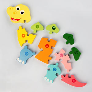 Juguete de rompecabezas de madera 3D de educación temprana <span class=keywords><strong>para</strong></span> bebés, niños y niñas, ensamblaje de animales pegados - Product Image 4
