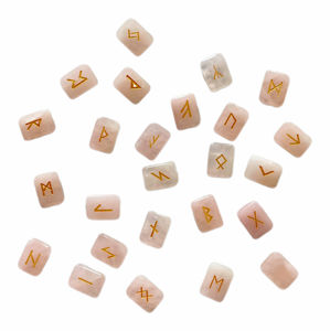 Ensemble de runes en quartz rose en gros, runes en cristal gravées pour la divination et la guérison - Product Image 4