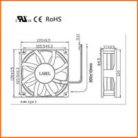 48v Mini 12038 24v 120mm 12v 120x120x38 refroidisseur d'air étanche ordinateur petit refroidissement 5v ventilateur cc