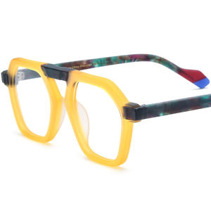 Nouvelles montures <span class=keywords><strong>de</strong></span> <span class=keywords><strong>lunettes</strong></span> rétro en feuille laminée mate multicolores pour hommes et femmes, peuvent être associées à des verres progressifs. - Product Image 5
