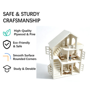 Maison de poupée en bois à plusieurs étages avec accessoires, durable, pour enfants de 2 à 7 ans, jeu de rôle intérieur, OEM ODM <span class=keywords><strong>ANNA</strong></span> & BECK - Product Image 2