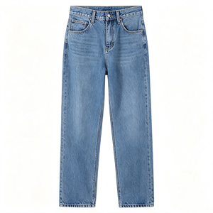Jeans de Mujer de Cintura Alta, Corte Recto, 100% Algodón, Cierre de Botones, Estilo Clásico - Product Image 2