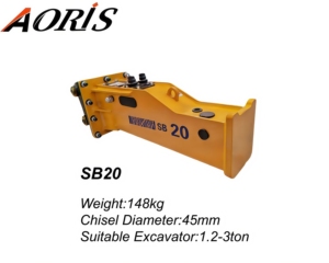 Горячая распродажа: Бесшумный гидравлический отбойный молоток для бетона и камня для мини-экскаваторов 1,2-3 тонны - Product Image 3