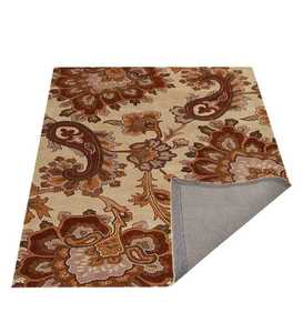Tapis en laine touffeté à la main écologique Floral Beige personnaliser la taille disponible pour la maison multicolore et personnaliser la taille - Product Image 4