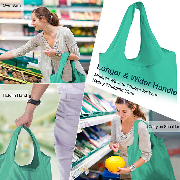 Eco friendly wholesale polyester custom foldable reusable shopping bags