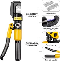 Outil de sertissage hydraulique de 10 tonnes, sertisseur de câbles de batterie de 12 à 2/0 AWG |   Crimps hexagonaux propres et uniformes, 9 matrices (12 AWG-2/0 AWG et 1/8")