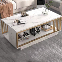 La table basse simple peut être combinée avec une table d'angle simple et moderne, une table à thé carrée de luxe télescopique