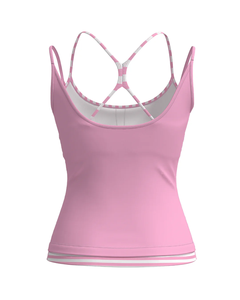 Camiseta deportiva tipo top con tirantes finos, de doble capa, a rayas, reciclada, con soporte de compresión, elástica y que absorbe la humedad - Product Image 5