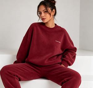 OEM Custom Winter Sherpa Fleece Tracksuit for <b>Women</b> <b>Thermal</b> Warm Lined Thickened Cold Proof Sports <b>Set</b> Design - Product Image 1