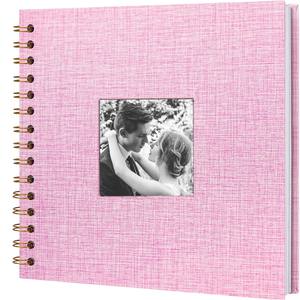 Album <span class=keywords><strong>photo</strong></span> de scrapbooking 8/10/12 pouces, couverture en lin, reliure rigide, pages blanches en kraft, <span class=keywords><strong>livre</strong></span> de souvenirs <span class=keywords><strong>pour</strong></span> voyage, mariage, <span class=keywords><strong>livre</strong></span> d'or - Product Image 3